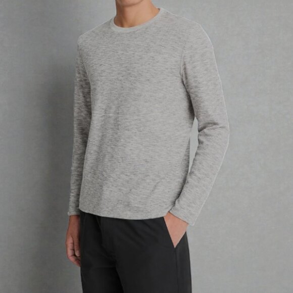 Vince heathered long sleeve sweater grey men's size S - Picture 1 of 3